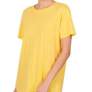 Zenana- Dusty Banana Tee- New-; Fall, Comfy, Casual, Wardrobe Basic
